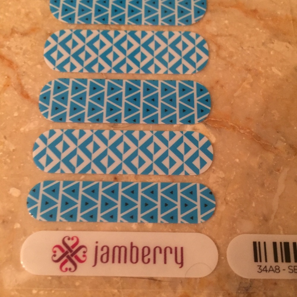 B2GO 🔶 Half Sheet Blue Geometric Jamberry